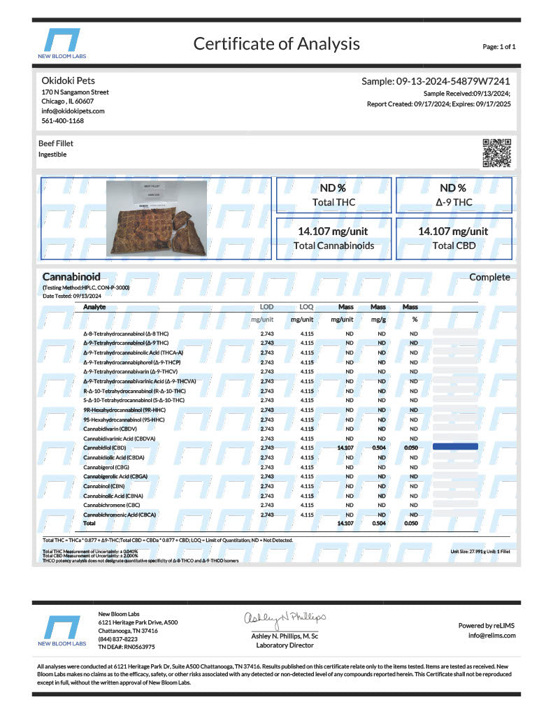 Okidoki 10mg CBD Beef Fillet