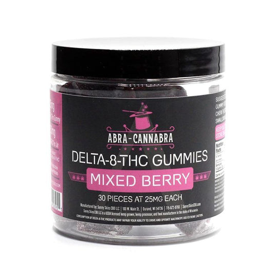 Sunny Skies 25mg Delta 8 + THC Gummies 30ct Mixed Berry