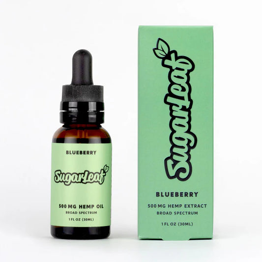 Sugarleaf Broad Spectrum CBD Tincture - Blueberry Flavor 500mg