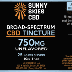 Sunny Skies Broad Spectrum 750mg CBD Tincture Unflavored