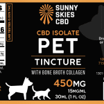 Sunny Skies CBD Isolate Pet Tincture 450mg with Bone Broth Collagen 30ml