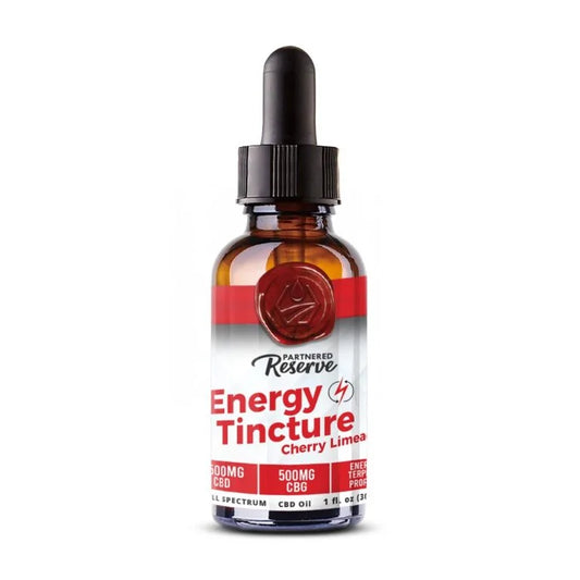 Partnered Reserve Energy Full Spectrum Tincture CBD 1500mg CBG 500mg Energy Terpene Profile 1fl oz Cherry Limeade Flavor