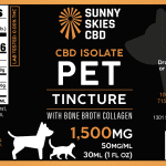 Sunny Skies CBD Isolate Pet Tincture 1500mg with Bone Broth Collagen 30ml