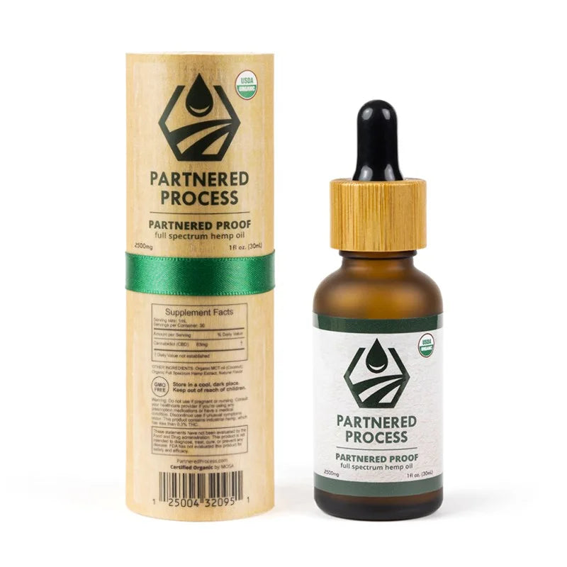 Partnered Process Full Spectrum CBD 2500mg Tincture Unflavored