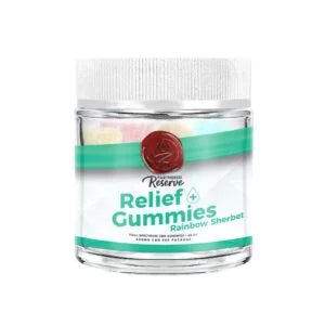 Partnered Reserve Relief Full Spectrum Gummies 600mg CBD Per Package 30ct Rainbow Sherbet Flavor