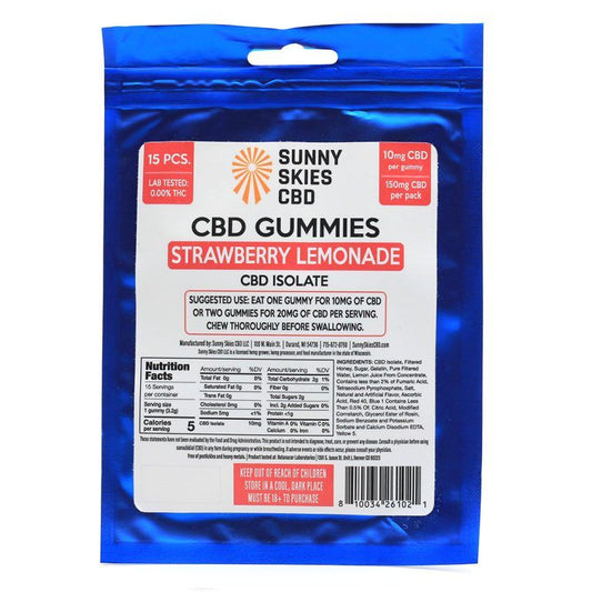 Sunny Skies 10mg CBD Isolate Gummies 15ct