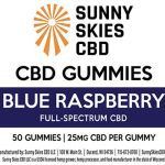 Sunny Skies 25mg Full Spectrum CBD Gummies Blue Raspberry 50ct