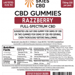 Sunny Skies 50mg Full Spectrum CBD Gummies Razzberry 15ct