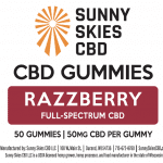 Sunny Skies 50mg Full Spectrum CBD Gummies Razzberry 50ct