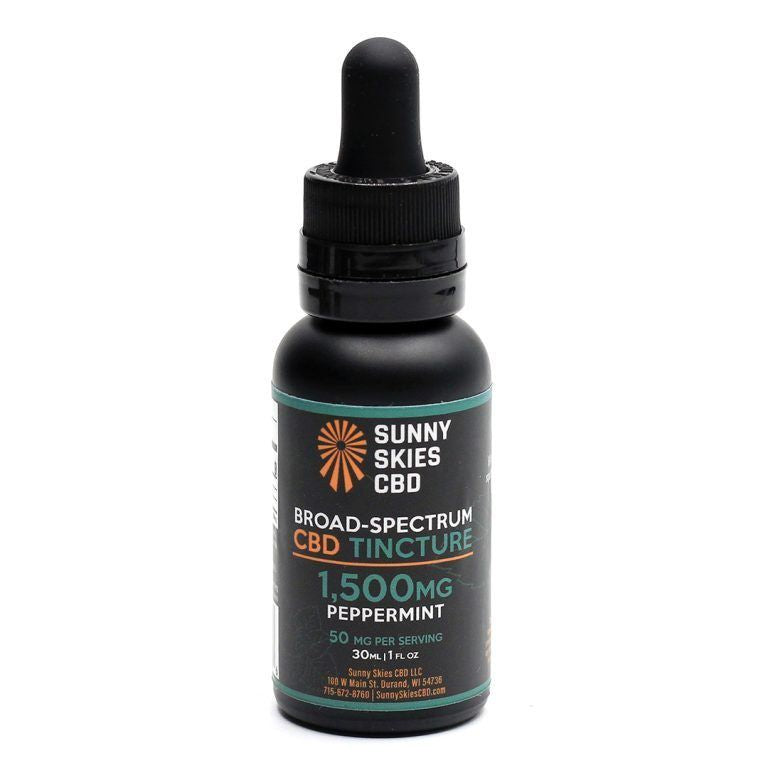 Sunny Skies Broad Spectrum CBD Tincture 1500mg Peppermint 30ml