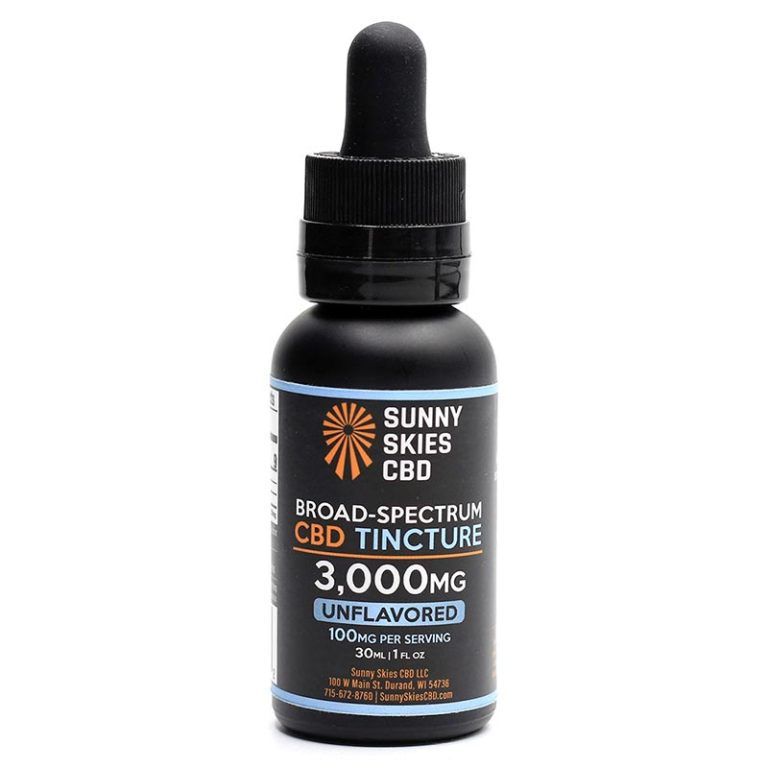 Sunny Skies Broad Spectrum 3000mg CBD Tincture Unflavored