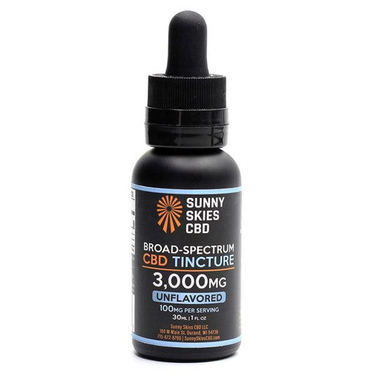 Sunny Skies Broad Spectrum 3000mg CBD Tincture Unflavored
