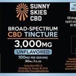 Sunny Skies Broad Spectrum 3000mg CBD Tincture Unflavored
