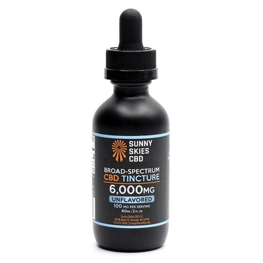 Sunny Skies Broad Spectrum 6000mg CBD Tincture Unflavored 60ml