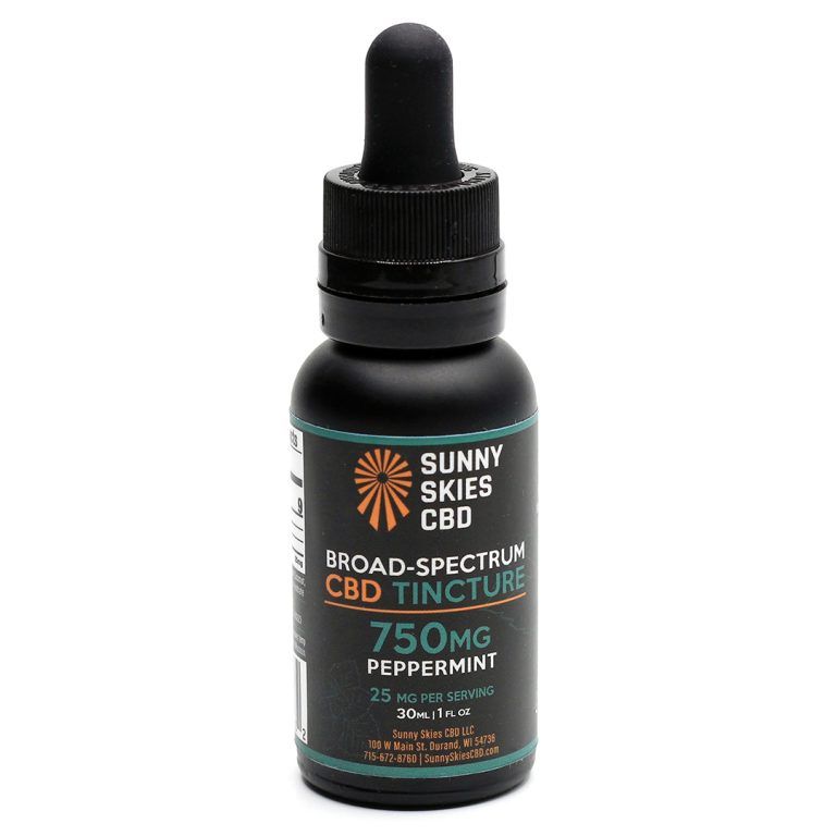 Sunny Skies Broad Spectrum CBD Tincture 750mg Peppermint 30ml