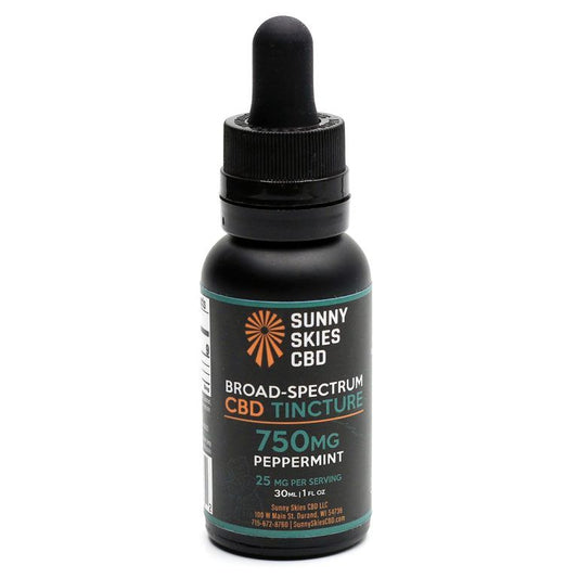 Sunny Skies Broad Spectrum CBD Tincture 750mg Peppermint 30ml