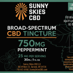 Sunny Skies Broad Spectrum CBD Tincture 750mg Peppermint 30ml