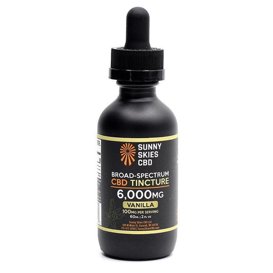 Sunny Skies Broad Spectrum 6000mg CBD Tincture Vanilla 60ml
