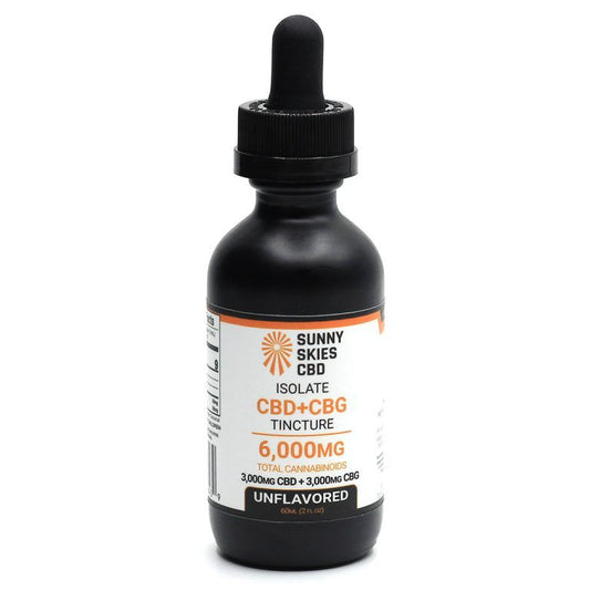 Sunny Skies CBD+CBG Isolate 6000mg Tincture Unflavored 60ml