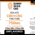 Sunny Skies CBD+CBG Isolate 750mg Tincture Unflavored