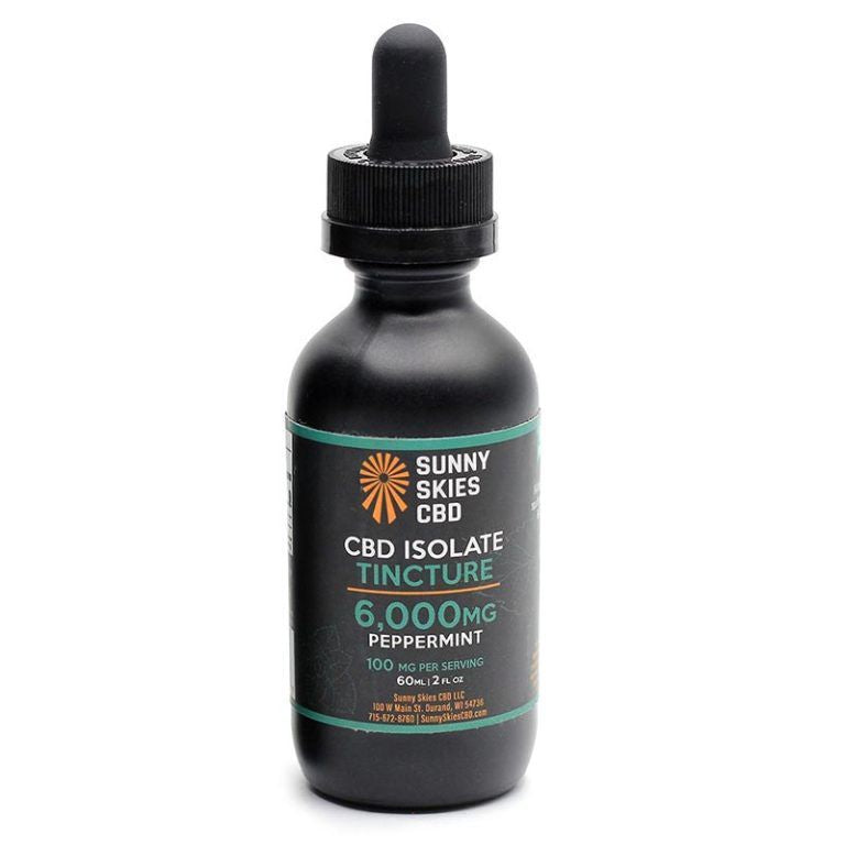 Sunny Skies 6000mg CBD Isolate Tincture Peppermint 60ml