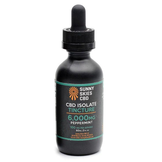 Sunny Skies 6000mg CBD Isolate Tincture Peppermint 60ml