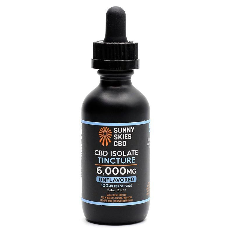 Sunny Skies 6000mg CBD Isolate Tincture Unflavored 60ml