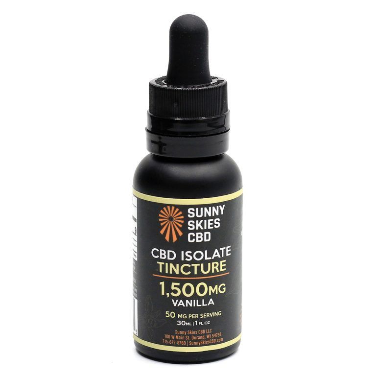 Sunny Skies 1500mg CBD Isolate Tincture Vanilla