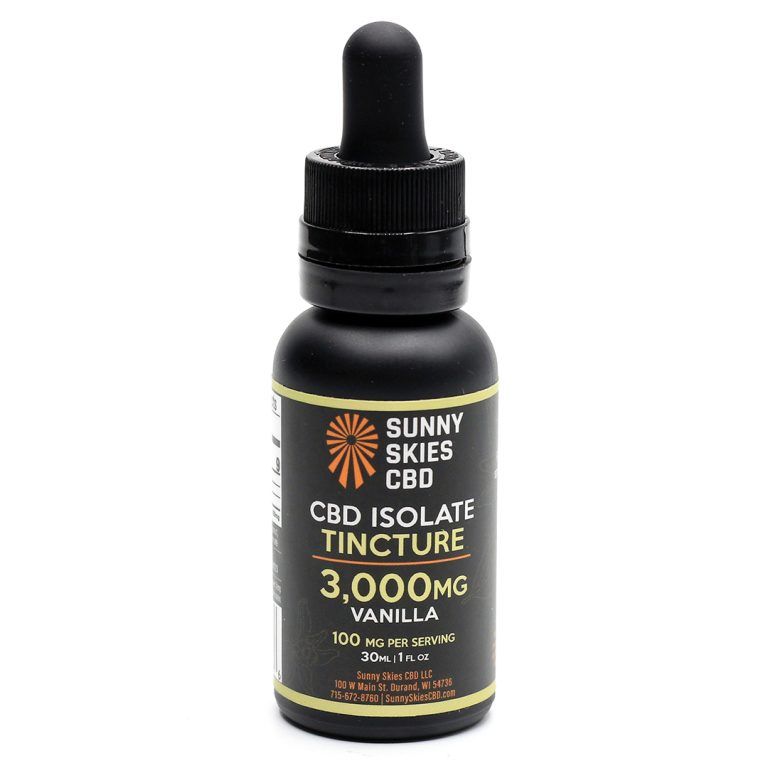 Sunny Skies 3000mg CBD Isolate Tincture Vanilla