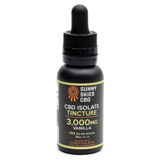 Sunny Skies 3000mg CBD Isolate Tincture Vanilla