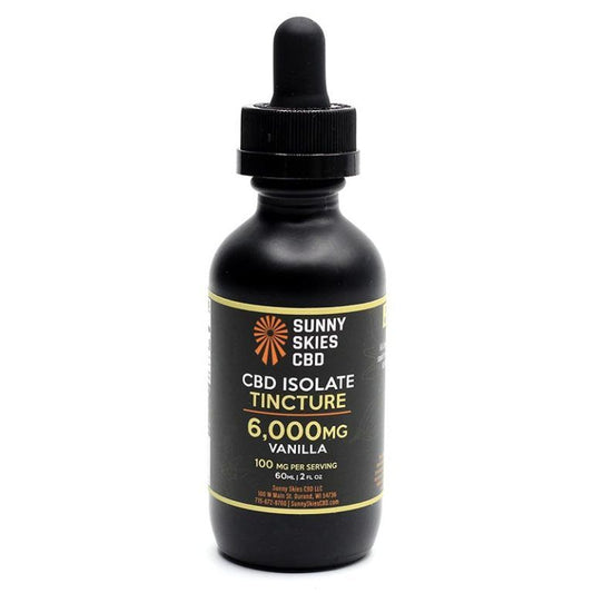 Sunny Skies 6000mg CBD Isolate Tincture Vanilla 60ml