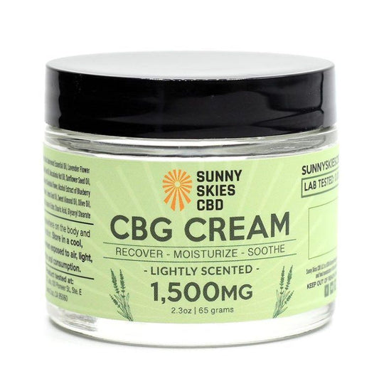 Sunny Skies CBG Cream 1500mg Recover Moisturize Soothe 2.3oz