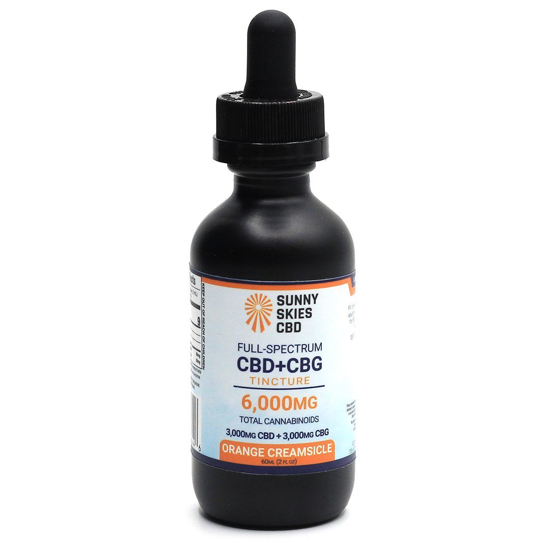 Sunny Skies Full Spectrum CBD + CBG 6000mg Tincture Orange Creamsicle 60ml