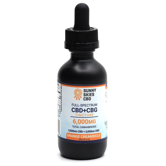 Sunny Skies Full Spectrum CBD + CBG 6000mg Tincture Orange Creamsicle 60ml