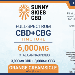 Sunny Skies Full Spectrum CBD + CBG 6000mg Tincture Orange Creamsicle 60ml