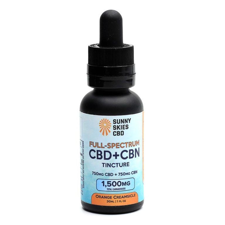 Sunny Skies Full Spectrum CBD+CBN 1500mg Tincture Orange Creamsicle