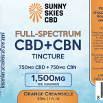 Sunny Skies Full Spectrum CBD+CBN 1500mg Tincture Orange Creamsicle