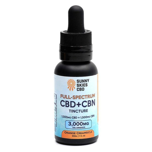 Sunny Skies Full Spectrum CBD+CBN 3000mg Tincture Orange Creamsicle