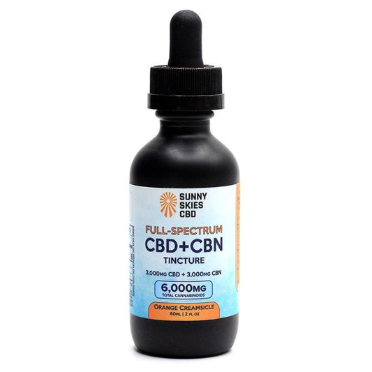 Sunny Skies Full Spectrum CBD+CBN 6000mg Tincture Orange Creamsicle 60ml