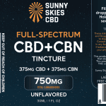 Sunny Skies Full Spectrum CBD+CBN 750mg Tincture Unflavored