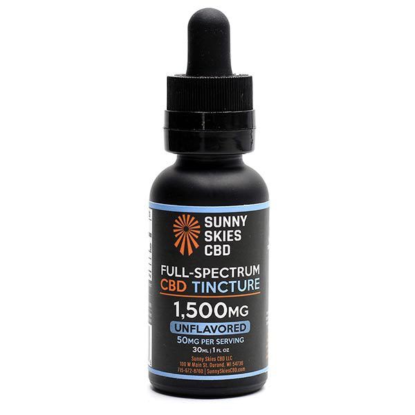 Sunny Skies Full Spectrum 1500mg CBD Tincture Unflavored