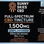 Sunny Skies Full Spectrum 1500mg CBD Tincture Unflavored