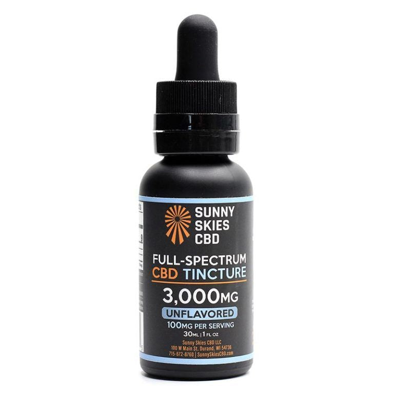 Sunny Skies Full Spectrum 3000mg CBD Tincture Unflavored