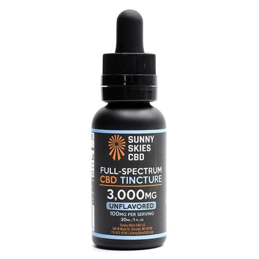 Sunny Skies Full Spectrum 3000mg CBD Tincture Unflavored