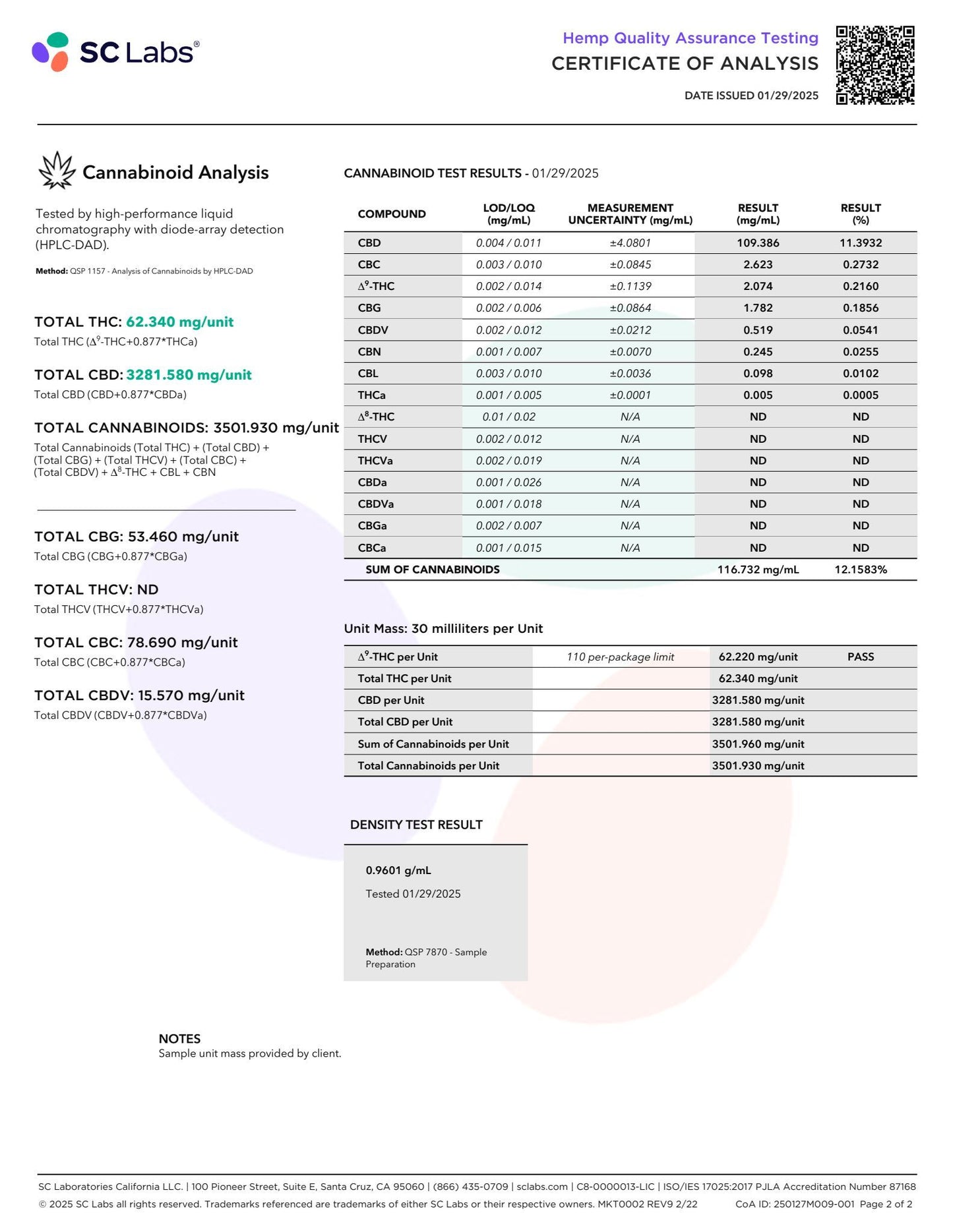 Sunny Skies Full Spectrum 3000mg CBD Tincture Unflavored