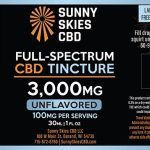 Sunny Skies Full Spectrum 3000mg CBD Tincture Unflavored