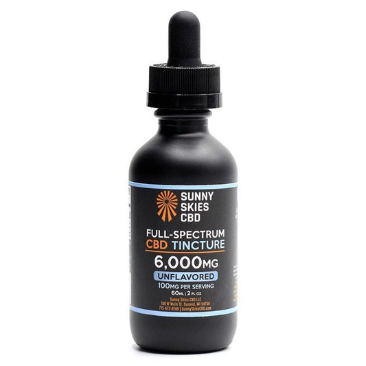 Sunny Skies Full Spectrum 6000mg CBD Tincture Unflavored 60ml