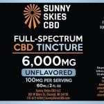 Sunny Skies Full Spectrum 6000mg CBD Tincture Unflavored 60ml