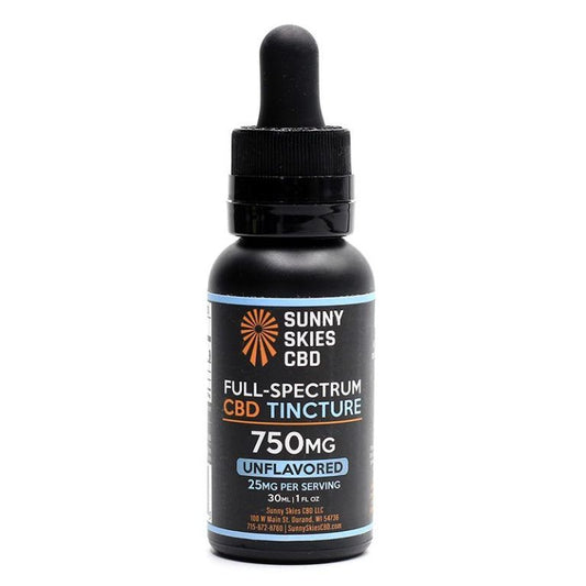 Sunny Skies Full Spectrum 750mg CBD Tincture Unflavored