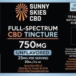 Sunny Skies Full Spectrum 750mg CBD Tincture Unflavored